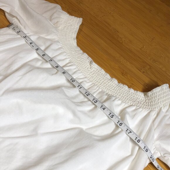 White Boho Cruise Wear Lace Off Shoulder Sun Dress NWT Large Light Weight - Picture 2 of 7